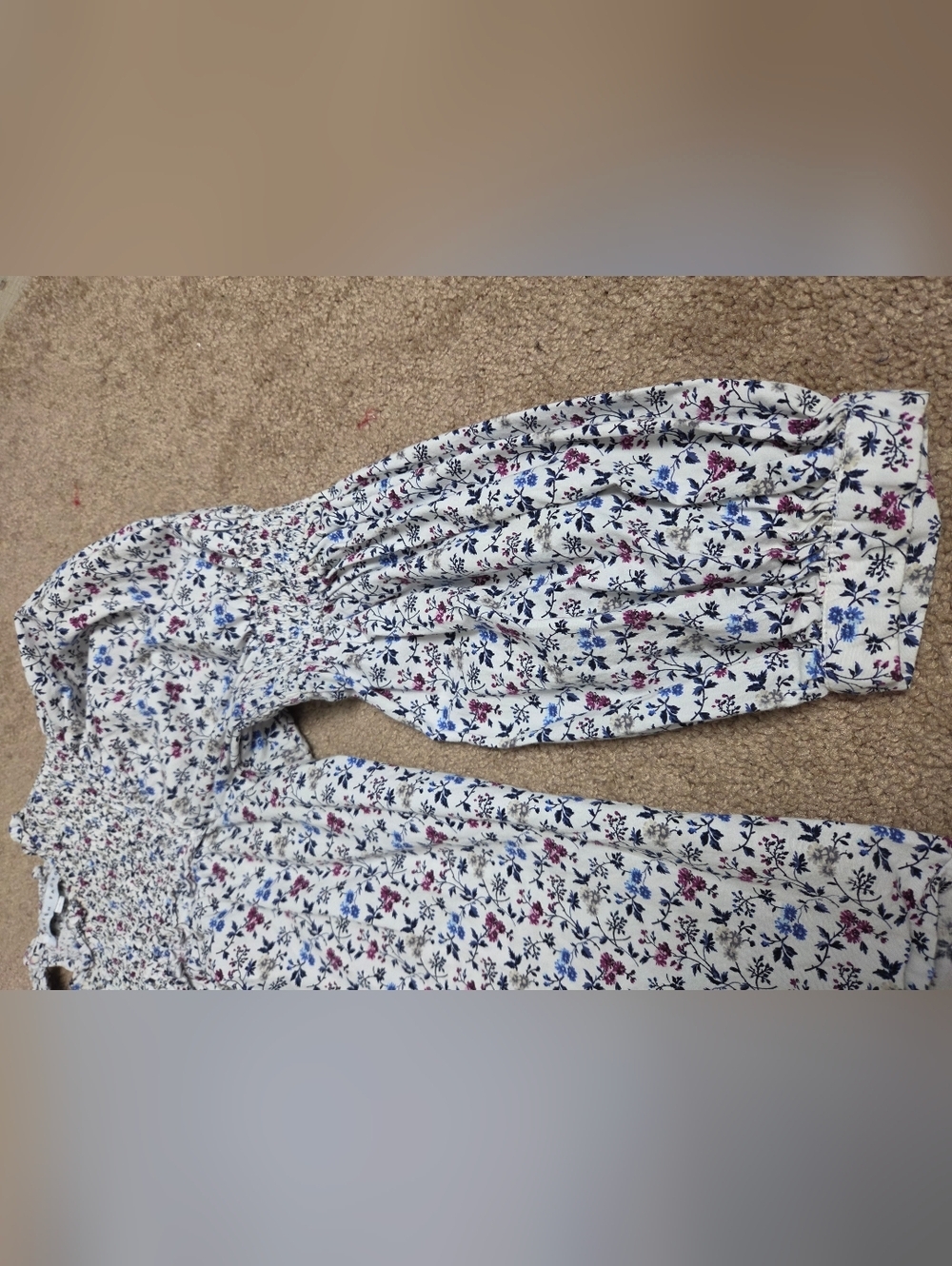 English Factory White Multi Floral Smocked Yoke Blouse - Picture 4 of 8